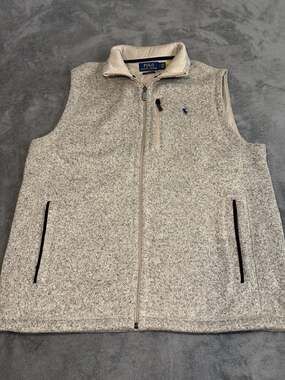 Polo Ralph Lauren Performance Fleece Full-Zip Vest Heather Tan Large